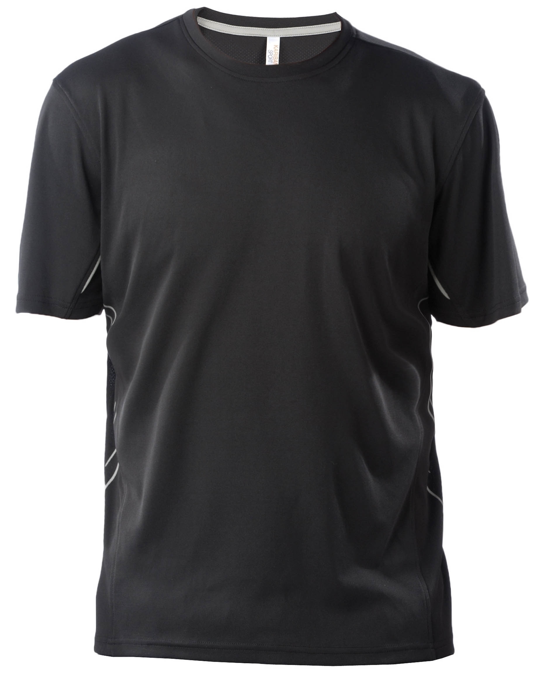 T-SHIRT HOMME SPORT MANCHES COURTES BI-MATIERE Black / Silver