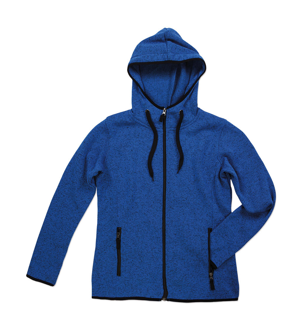 Active Knit Fleece Jacket Women Blue melange 