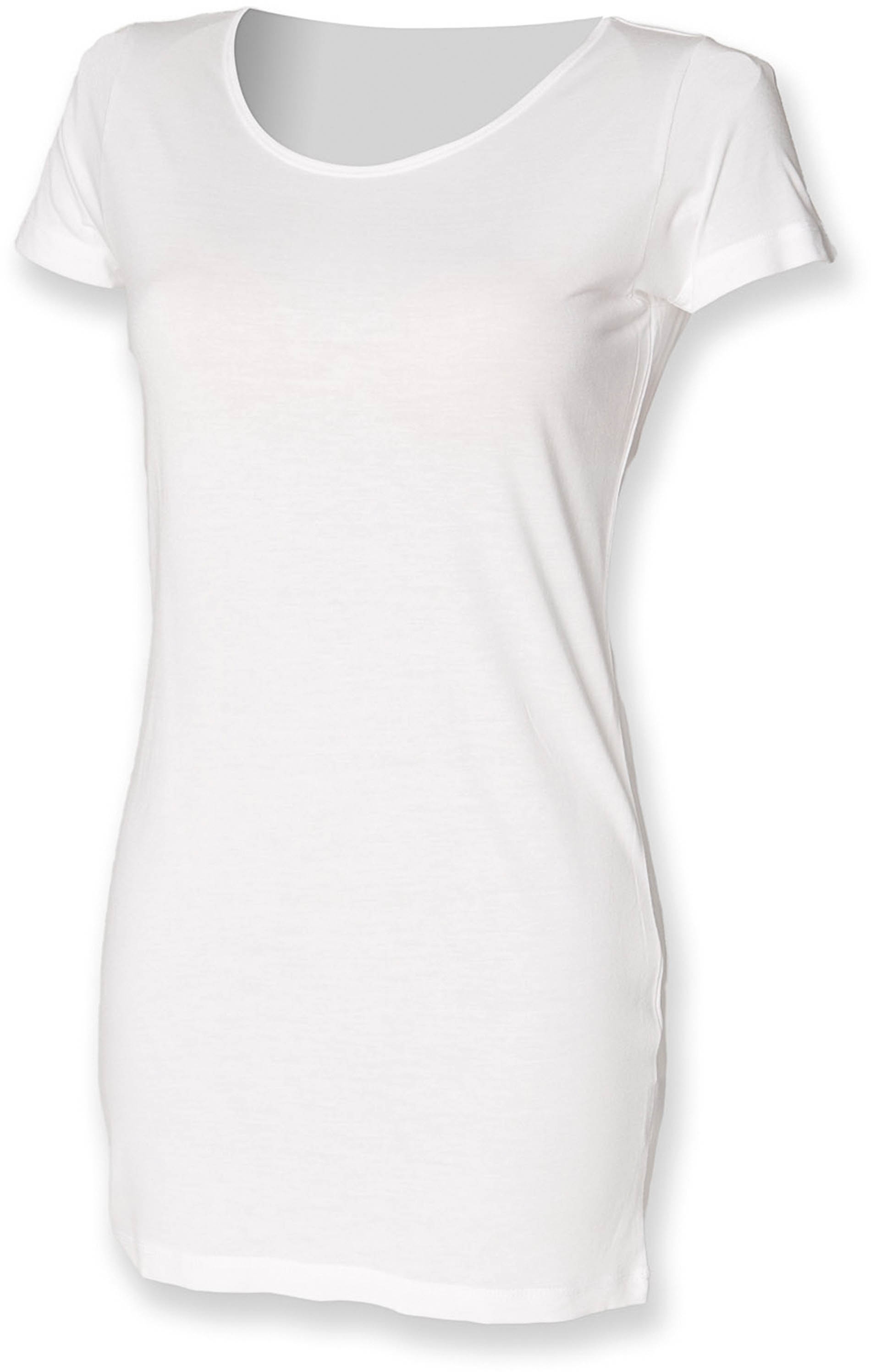 T-SHIRT FEMME EXTRA LONG MANCHES COURTES White- Gladiasport